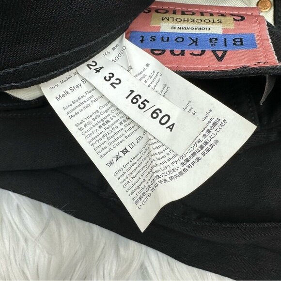 Acne Studios Women’s Black Melk Stay Mid-Rise Skinny Leg Minimalist Jean W26/L27 - Picture 5 of 11